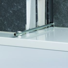 Grundregal, Büro-Fachbodenregal Schraubsystem MULTIplus150, 2300 x 1000 x 600 mm (HxBxT), 6 Fachböden, RAL 7035 lichtgrau, mit Mittelanschag