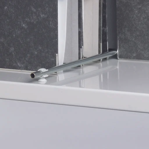 Grundregal, Büro-Fachbodenregal Schraubsystem MULTIplus150, 2300 x 1000 x 600 mm (HxBxT), 6 Fachböden, RAL 7035 lichtgrau, mit Mittelanschag